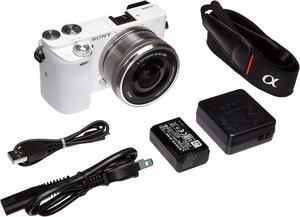 Sony Alpha a6000 Mirrorless Digital Camera with 16-50 mm Lens, 24 MP (White) (Renewed)
