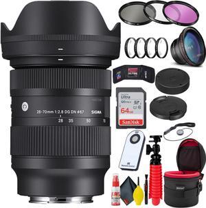Sigma 28-70mm f/2.8 DG DN Contemporary Lens for Sony E + (2)64GB SD Card Bundle