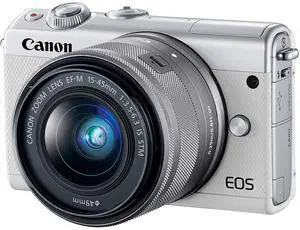 Canon EOS M100 Mirrorless Digital Camera with 15-45mm Lens (White) 2210C011 International Version - Deluxe Bundle