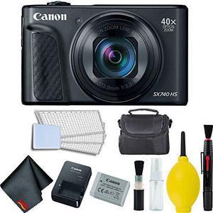 Canon PowerShot SX740 HS Digital Camera Black Basic Bundle w Carrying Case  Intl Model