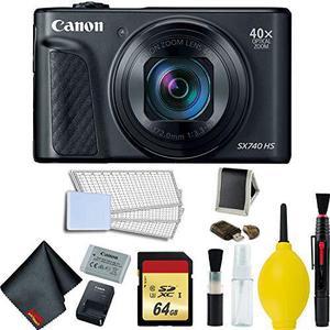 Canon PowerShot SX740 HS Digital Camera Black Memory Bundle  Intl Model