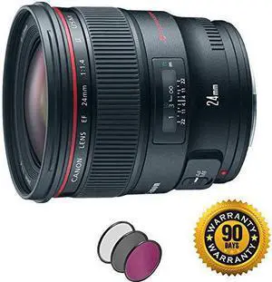 Canon EF 24mm f/1.4L II USM Lens with UV Filter (Renewed)