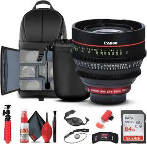 Canon CN-E 85mm T1.3 L F Cine Lens (6571B001) + BackPack + 64GB Card + More