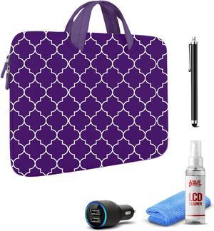 Tablet Essential Accessory Bundle with Purple Moroccan Sleeve