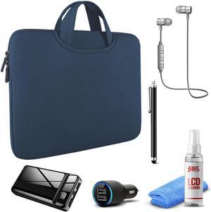 Tablet Travel Accessory Bundle with Blue Sleeve
