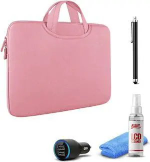 Tablet Essential Accessory Bundle with Pink Sleeve
