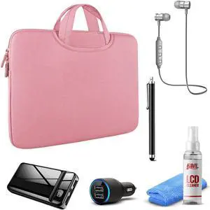 Tablet Travel Accessory Bundle with Pink Sleeve
