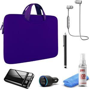 Tablet Travel Accessory Bundle with Purple Sleeve