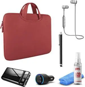 Tablet Travel Accessory Bundle with Red Sleeve