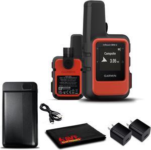Garmin inReach Mini 2 Satellite Communicator (Flame Red) with Battery Charger