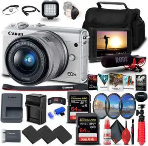 Canon EOS M100 Mirrorless Digital Camera with 15-45mm Lens Bundle