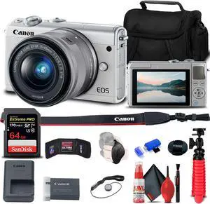 Canon EOS M100 Mirrorless Digital Camera with 15-45mm Lens Bundle