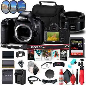 Canon EOS 5DS R DSLR Camera (Body) (0582C002) + Canon EF 50mm Lens + More Bundle
