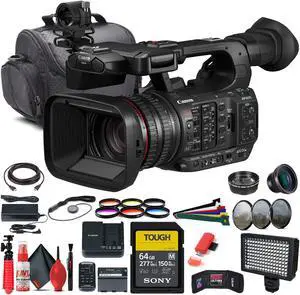 Canon XF605 UHD 4K HDR Pro Camcorder (5076C002) + BP-A60 Battery + More Bundle