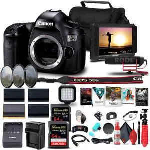 Canon EOS 5DS DSLR Camera (Body Only) + 4K Monitor + Pro Mic + More Bundle