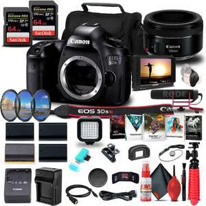 Canon EOS 5DS R DSLR Camera (Body Only) (0582C002) + 4K Monitor + More Bundle