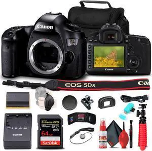Canon EOS 5DS DSLR Camera (Body) (0581C002) + 64GB Memory Card Basic Bundle