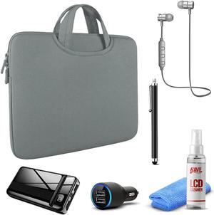 Tablet Travel Accessory Bundle with Dark Grey Sleeve