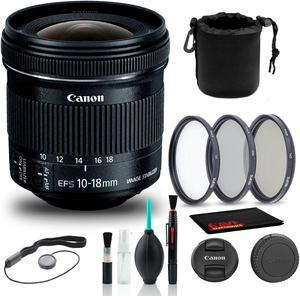 Canon EF-S 10-18mm f/4.5-5.6 IS STM Lens (9519B002) + Filter Kit + More