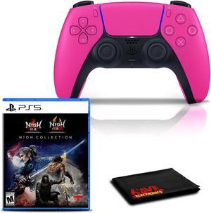 PlayStation 5 DualSense Wireless Controller Nova Pink with The Nioh Collection and 6Ave Cleaning Cloth