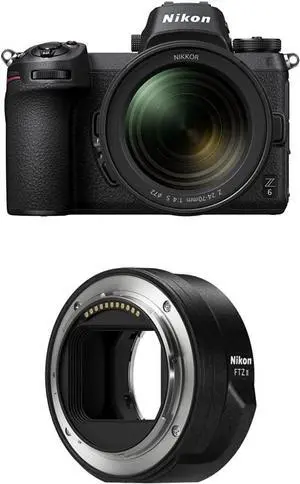 Nikon Z6 FX-Format Mirrorless Camera Body w/NIKKOR Z 24-70mm f/4 S with Nikon Mount Adapter FTZ II