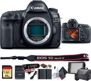 Canon EOS 5D Mark IV DSLR Camera (International Model) (1483C002) W/Bag, Extra Battery, LED Light, Mic, Filters and More - Advanced Bundle