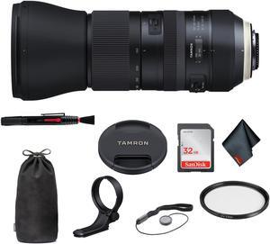 Tamron SP 150-600mm f/5-6.3 Di VC USD G2 for Canon EF International Model - Bundle with 95mm UV Filter + 32 GB Memory Ca