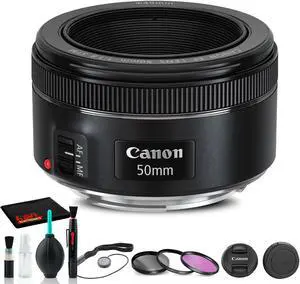 Canon RF 50mm f/1.8 STM Lens (4515C002) + Filter Kit + Cap Keeper + More