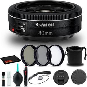 Canon EF 40mm f/2.8 STM Lens (6310B002) + Filter Kit + Lens Pouch + More