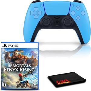 PlayStation 5 DualSense Wireless Controller (Starlight Blue) with Immortals Fenyx Rising and 6Ave Cleaning Cloth