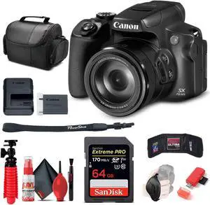 Canon PowerShot SX70 HS Digital Camera (3071C001) + 64GB Card + Reader + More