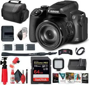 Canon PowerShot SX70 HS Digital Camera (3071C001) + 64GB Card Pro Bundle
