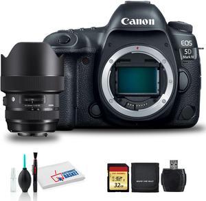 Canon EOS 5D Mark IV DSLR Camera with Sigma 14-24mm f/2.8 DG HSM Art Lens, Lens Cleaning Kit, 32GB Memory Kit (Intl Model)