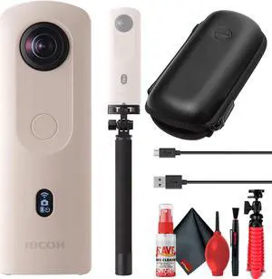 Ricoh Theta SC2 4K 360 Spherical Camera (Beige) with Accessory Kit