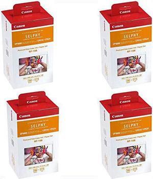 Canon Color Ink/Paper Set, For Use With SELPHY CP910/CP820/CP1200, RP-108 4-Pack