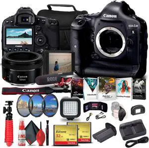Canon EOS-1D X DSLR Camera (Body) (5253B002) + 4K Monitor + More Bundle