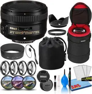 Nikon AF-S 50mm f/1.8G Compact Prime Lens (2199) Intl Model Bundle