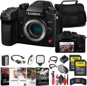 Panasonic Lumix GH6 Mirrorless Camera + 2 x Sony 64GB TOUGH SD Card + More