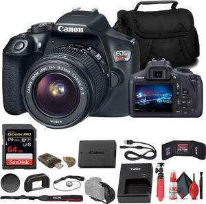 Canon EOS Rebel T6 DSLR Camera W 1855mm Lens  64GB Card  Cleaning Kit  More