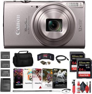 Canon PowerShot ELPH 360 HS Camera + 2 x 64GB Card + 2 x Battery + Case + More