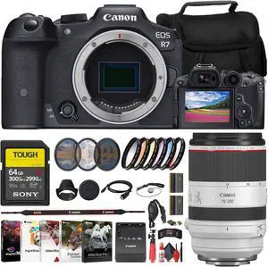 Canon EOS R7 Mirrorless Camera + Canon 70-200mm Lens + 64GB Card + Filter + More