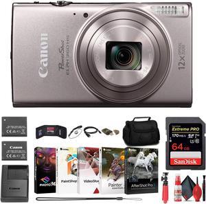 Canon PowerShot ELPH 360 HS Digital Camera + 64GB Card + Battery + Case + More