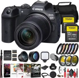 Canon EOS R7 Mirrorless Camera W/ 18-150mm Lens + 2 x Sony 64GB TOUGH SD Card