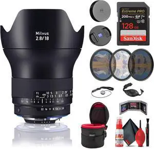 Zeiss Milvus 18mm f/2.8 ZF.2 Lens for Nikon F (2096-516) + Advanced Kit