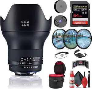 Zeiss Milvus 21mm f/2.8 ZF.2 Lens for Nikon F (2096-548) + Deluxe Kit