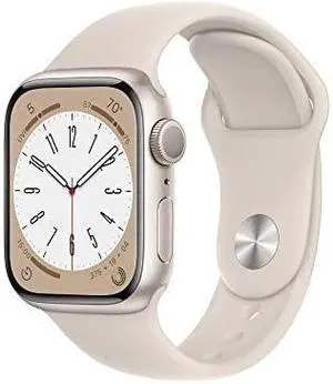 Apple Watch Series 8 [GPS 41mm] Smart Watch w/ Starlight Aluminum Case with Starlight Sport Band - S/M.