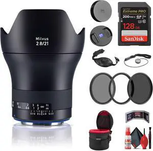 Zeiss Milvus 21mm f/2.8 ZE Lens for Canon EF (2096-549) + Advanced Kit