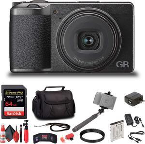 Ricoh GR III Digital Compact Camera, 24mp with Touch Screen LCD with Accessories