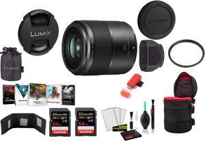 Panasonic Lumix G Macro 30mm f/2.8 ASPH. MEGA O.I.S. Lens with 2x 64 Memory Cards and More (International Model)