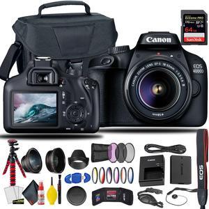 Canon EOS 4000D / Rebel T100 DSLR Camera With 18-55mm Lens Tripod Bundle